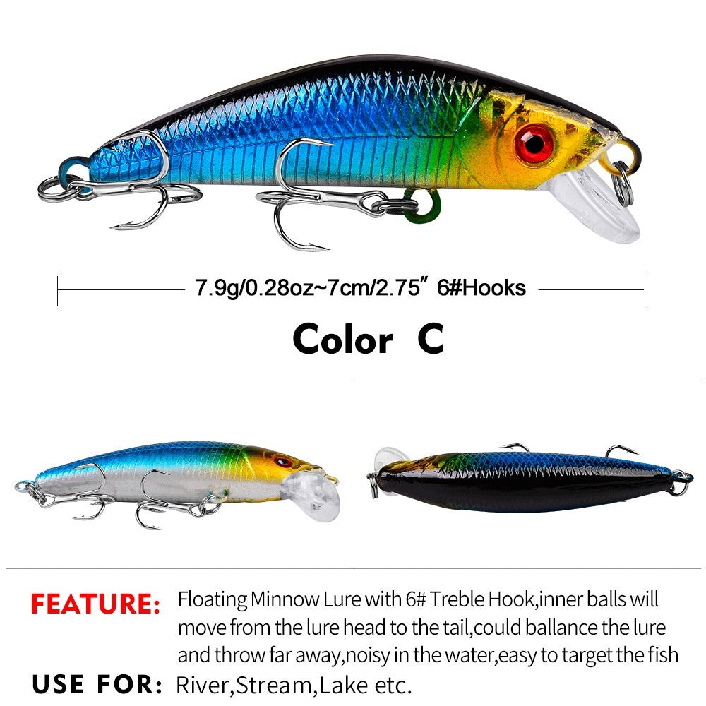 PROBEROS Umpan Pancing Lure Minnow 8g/7cm Minnow Sinking MN038