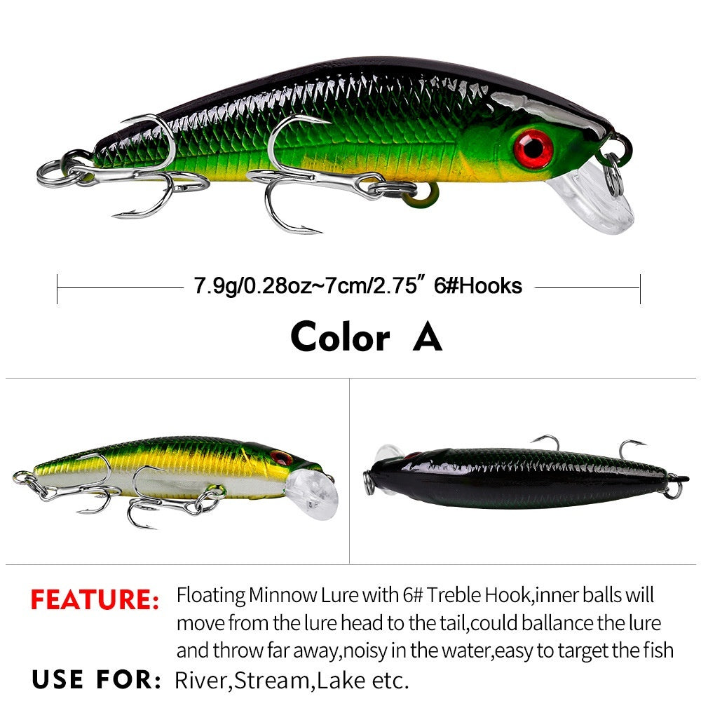 PROBEROS Umpan Pancing Lure Minnow 8g/7cm Minnow Sinking MN038