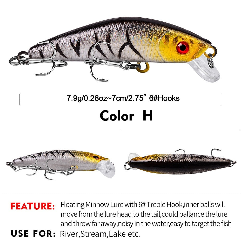 PROBEROS Umpan Pancing Lure Minnow 8g/7cm Minnow Sinking MN038