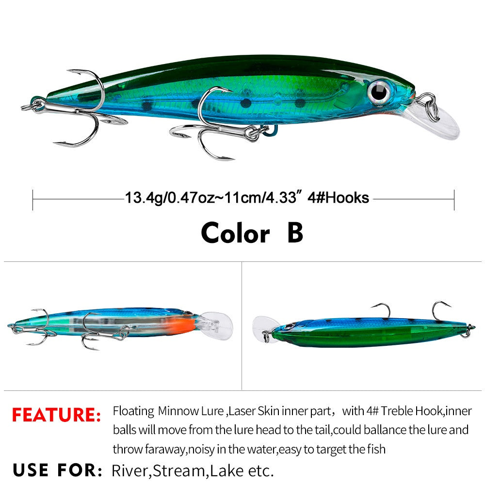 PROBEROS Umpan Pancing Lure Minnow 13g / 11cm minnow floating umpan casting MN061