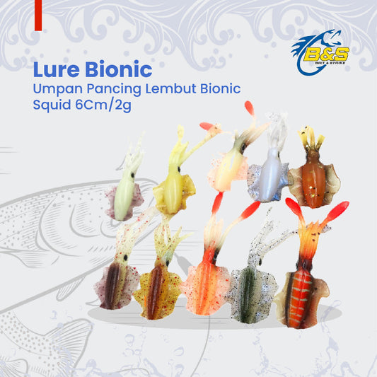 LureKiller Umpan Pancing Lembut Bionic 6Cm/2G Squid Gurita UP003