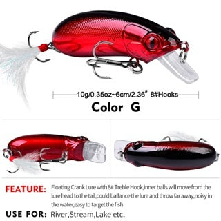 PROBEROS Minnow crank lure floating 10g/6cm umpan pancing casting MN071