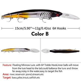 PROBEROS Lure minnow Floating 12g/15cm Umpan mancing casting / trolling  MN062
