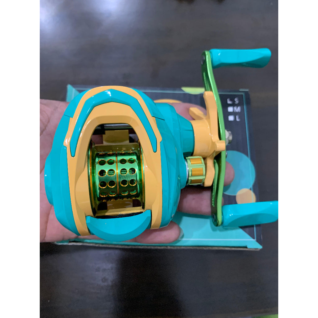 Reel Pancing BaitCasting HAUT TON Macaron Baitcaster max drag 8kg reel BC handle Kanan/Kiri Rasio 7.2:1 bearing 5+1BB RP017