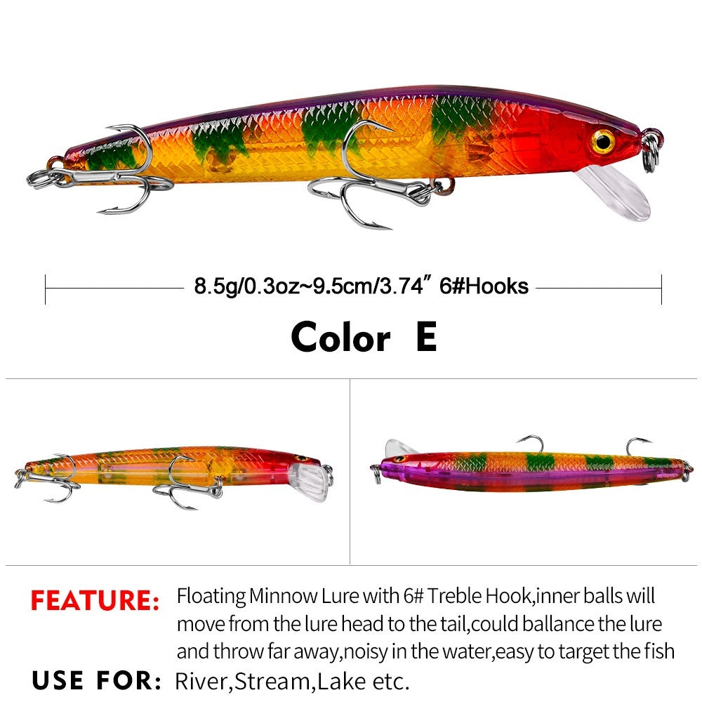 Paket umpan 10PCS PROBEROS Umpan Pancing Lure Minnow 8.5G / 9.5cm lure minnow floating MN063