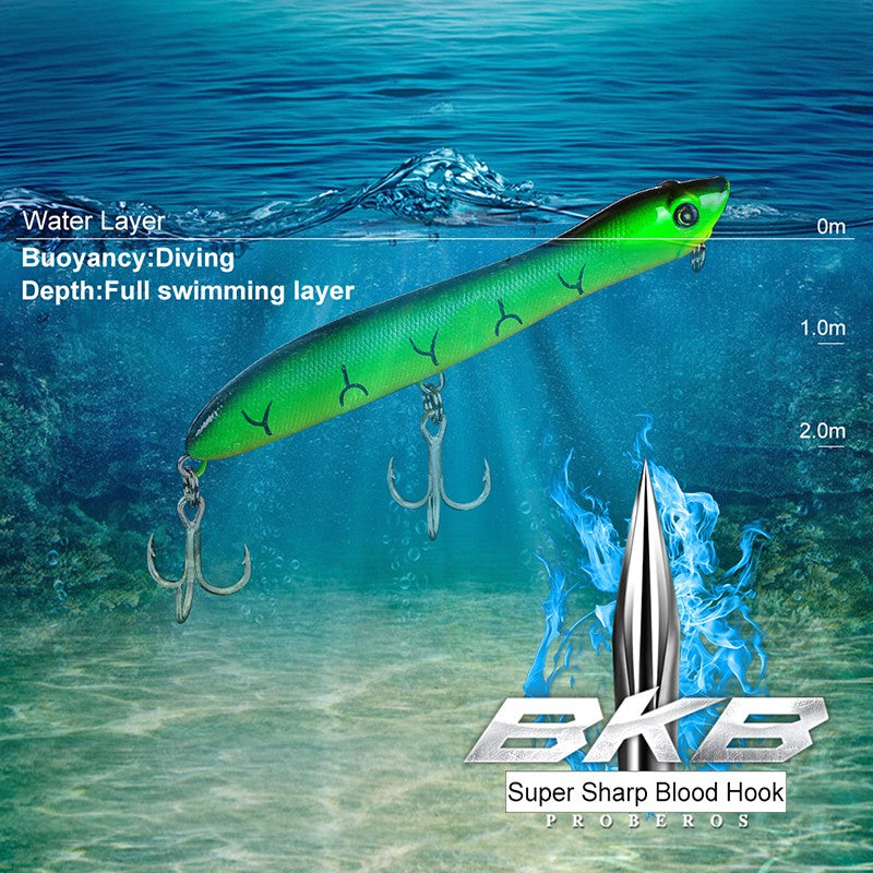 PROBEROS Umpan Pancing Lure Popper 6g/8.3cm Hook BKB 8# umpan top water LP136
