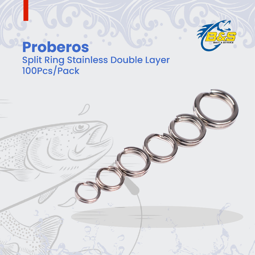 PROBEROS SPLIT RING STAINLESS 100PCS/PACK DAC001 DOUBLE LAYER Ring Umpan Pancing SR116