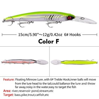 PROBEROS Lure minnow Floating 12g/15cm Umpan mancing casting / trolling  MN062