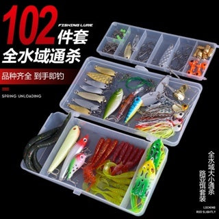 Lurekiller Set Box Umpan paket lengkap Minnow+Spoon+Softlure+Jighead+Soft frog DLL umpan casting komplit MN015