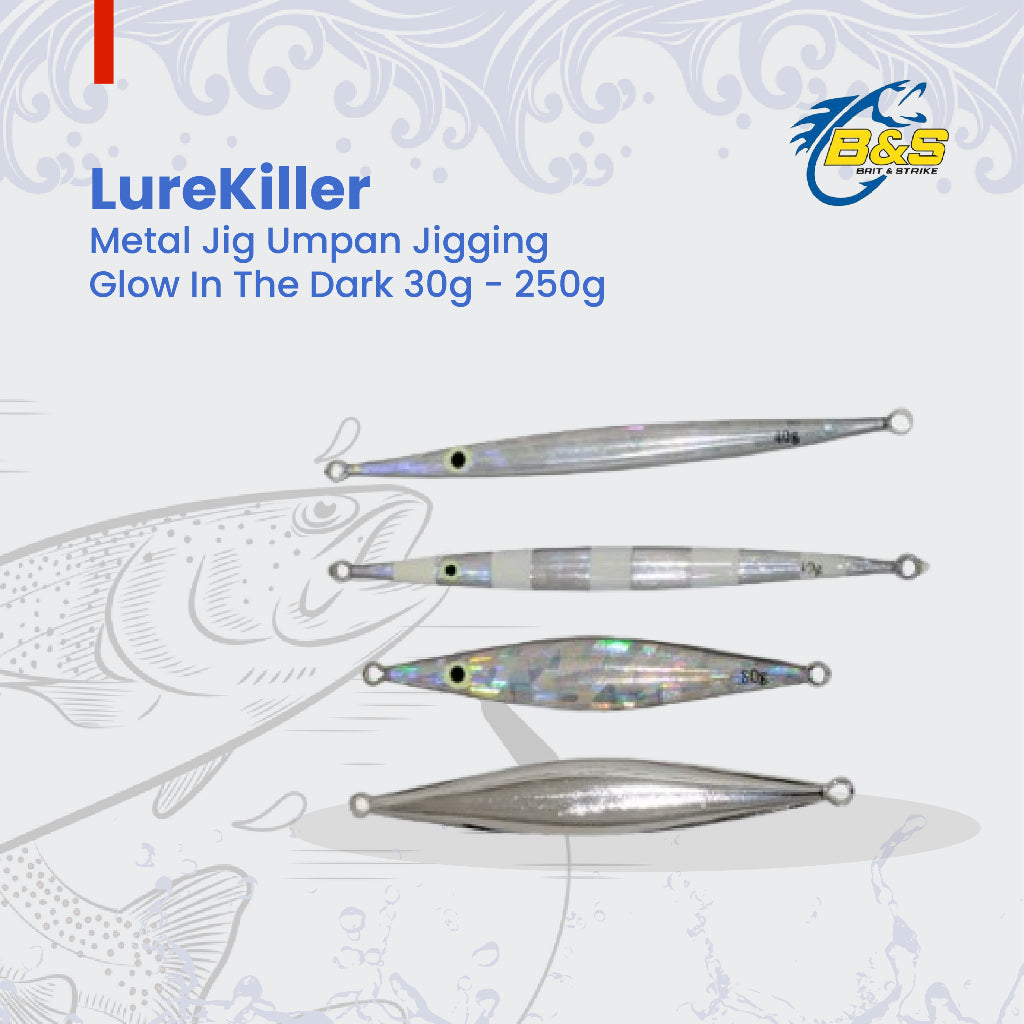 LureKiller Umpan Mancing Metal Jig 30-250G Umpan Jigging Glow In The Dark MJ044