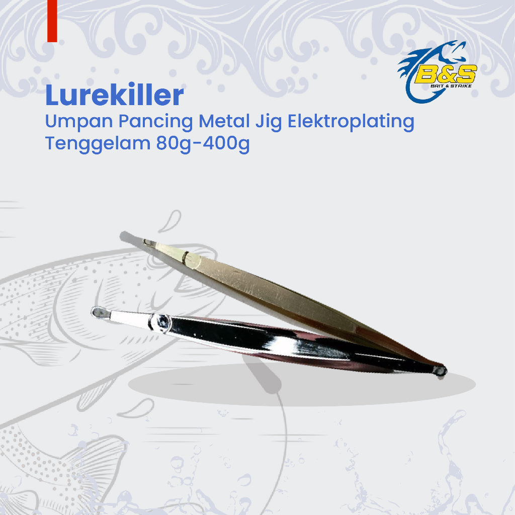 LureKiller Umpan Mancing Pancing Metal Jig Jigging Elektroplating Tenggelam 80G-400G MJ045
