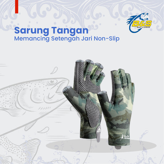 Sarung Tangan Memancing Setengah Jari Non-Slip ST002