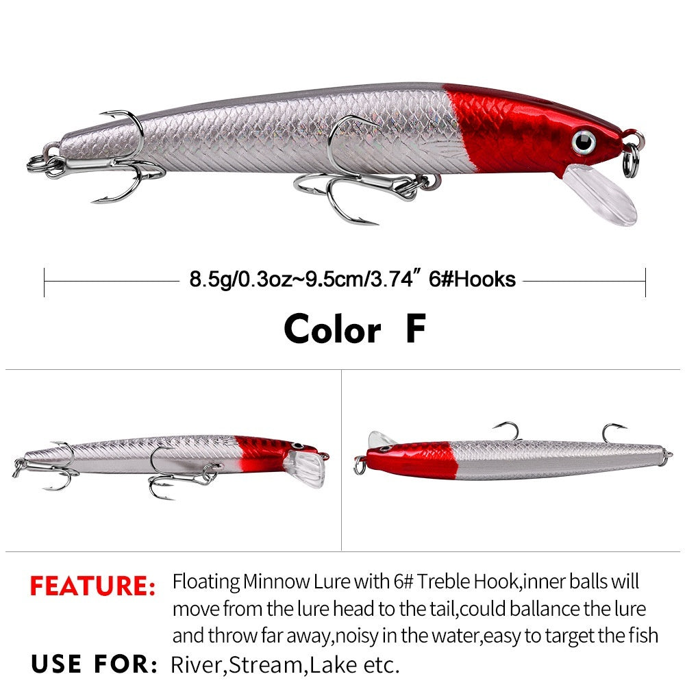 Paket umpan 10PCS PROBEROS Umpan Pancing Lure Minnow 8.5G / 9.5cm lure minnow floating MN063