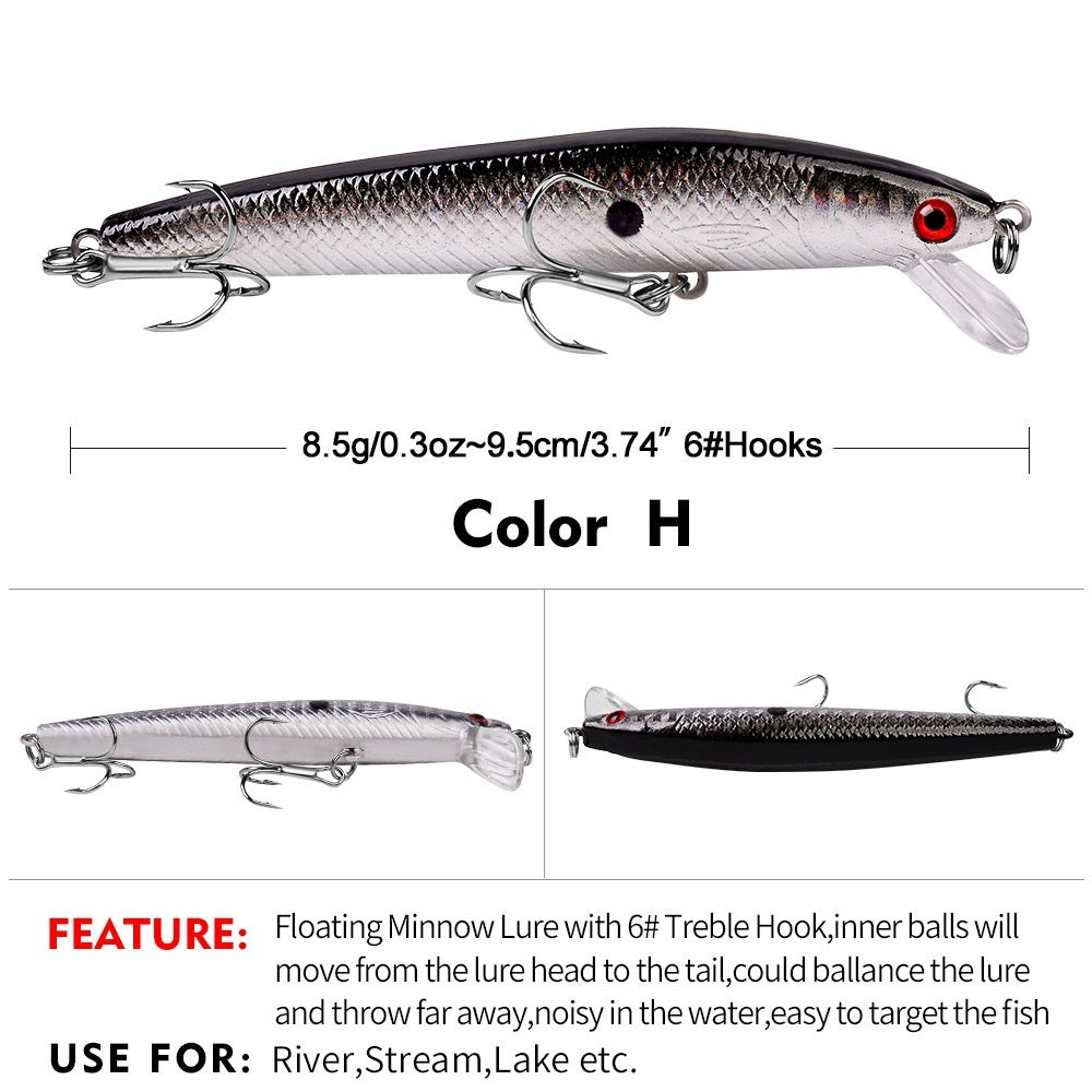 Paket umpan 10PCS PROBEROS Umpan Pancing Lure Minnow 8.5G / 9.5cm lure minnow floating MN063