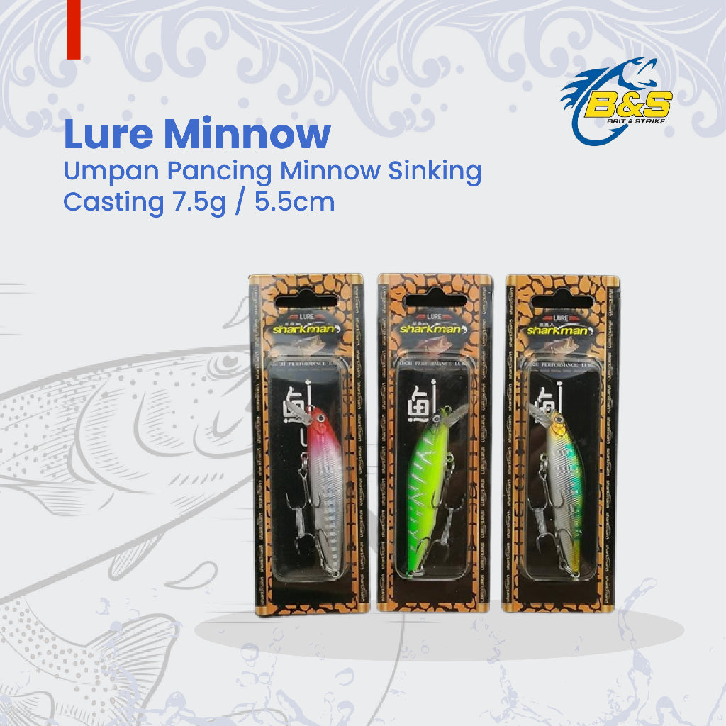 Lure minnow sinking 5G 7G 10G 14G topmouth culter BKK hook MN030