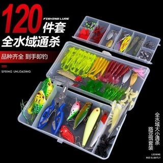 Lurekiller Set Box Umpan paket lengkap Minnow+Spoon+Softlure+Jighead+Soft frog DLL umpan casting komplit MN015