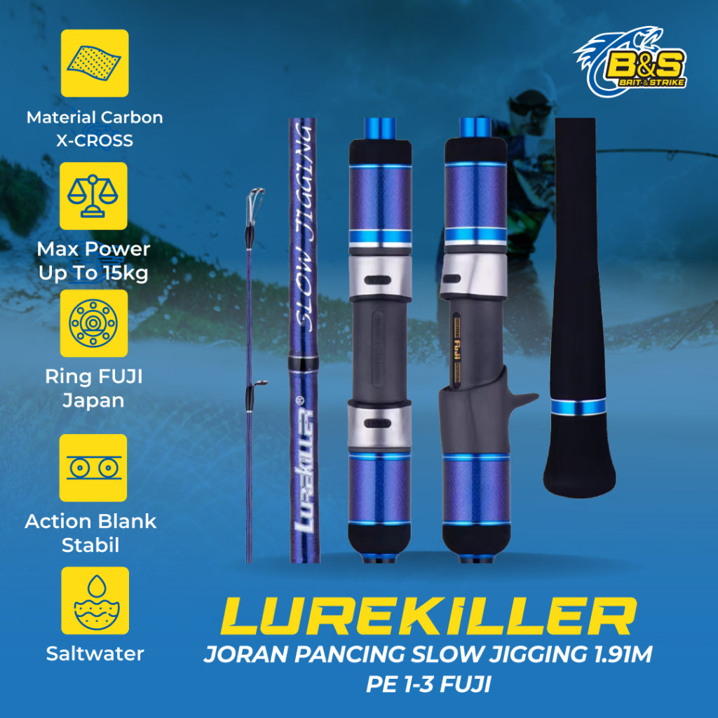 Lurekiller Joran Pancing Slow Jigging III 1.91M PE 1-3 joran jigging Fuji bahan carbon Hi-power X JP017