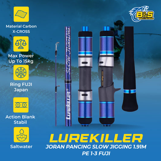 Lurekiller Joran Pancing Slow Jigging III 1.91M PE 1-3 joran jigging Fuji bahan carbon Hi-power X JP017