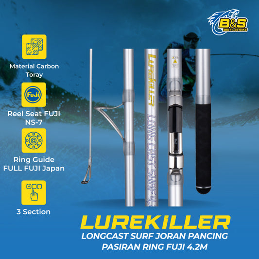 Joran Pancing FUJI Lurekiller LongCast Surf 4.2M Cw 100-250g Joran pasiran Ring Fuji JP030