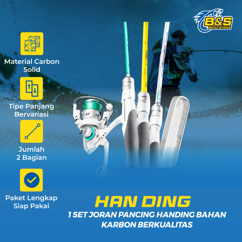 1 SET JORAN PANCING LENGKAP SIAP PAKAI JORAN HANDING 1.4M UL / 1.68M UL / 1.83M ML / 2.13M ML / 2.28M M / 2.44M M JORAN BAHAN KARBON KUAT BERKUALITAS JP062