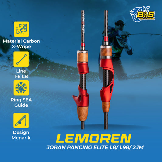 Joran Pancing Lemoren ELITE 1.8m/1.98m/2.1m Joran Karbon X-wripe kuat JP007