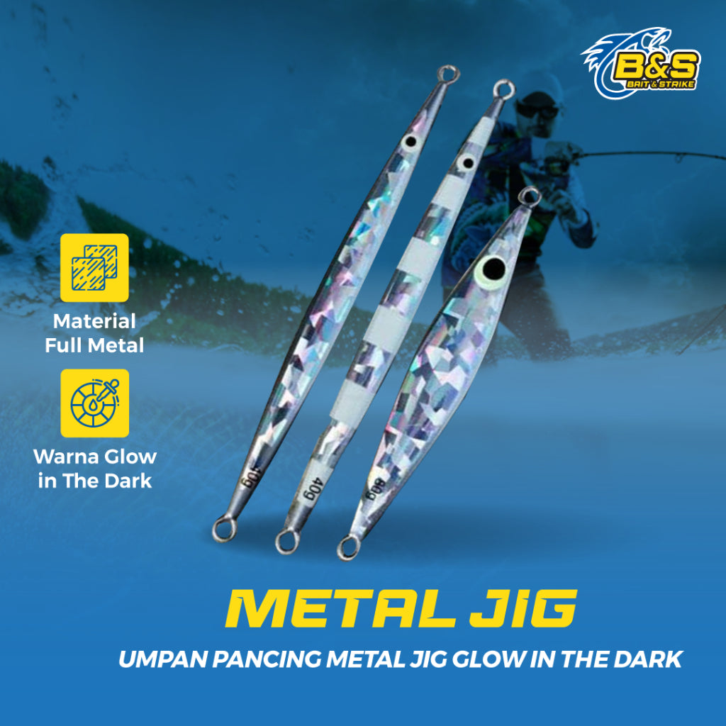 LureKiller Umpan Mancing Metal Jig 30-250G Umpan Jigging Glow In The Dark MJ044