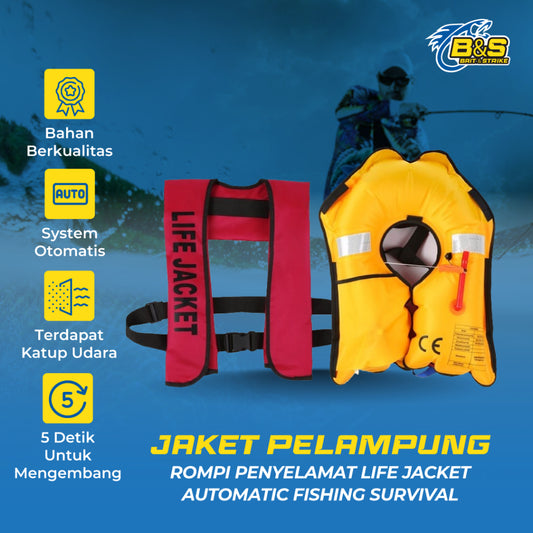 Jaket Pelampung otomatis rompi penyelamat Life jacket automatic untuk berenang dan fishing survival PL100