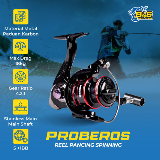 PROBEROS Reel Pancing Spinning RM500-7000 Gulungan Pancing 5.2:1 Metal RP019