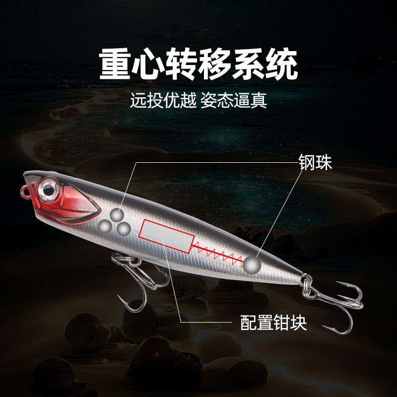 Umpan pancing Pencil WTD 5,5g/10g/15g Lure popper mata 3D killer LP224