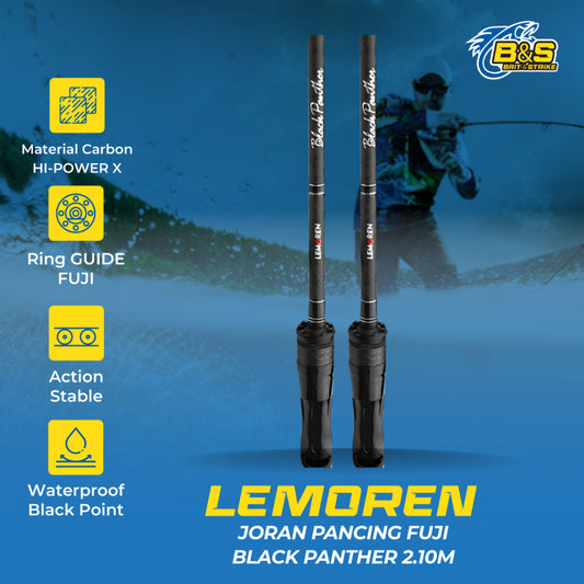 Joran Pancing FUJI Lemoren Black Panther 3-8lb 2.10M Joran Karbon X-wripe kuat JP005
