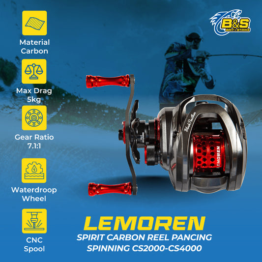 LEMOREN Reel Baitcasting Black Panther BPS Karbon 152g RP026