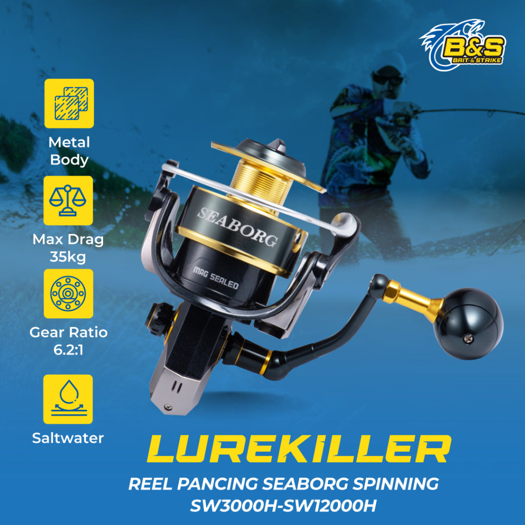 Reel Pancing LUREKILLER SEABORG Reel Spinning SW 3000H 4000H 5000H 6000H 10000H 12000H RP005