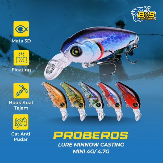 Proberos Lure minnow 4g/4.7g umpan Pancing casting minnow mini MN121