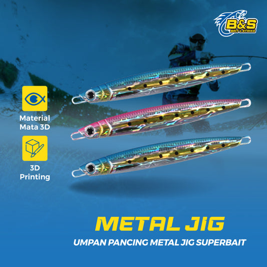 LureKiller Umpan Pancing Metal Jig 60-200G Asli 3D Printing SuperBait MJ035