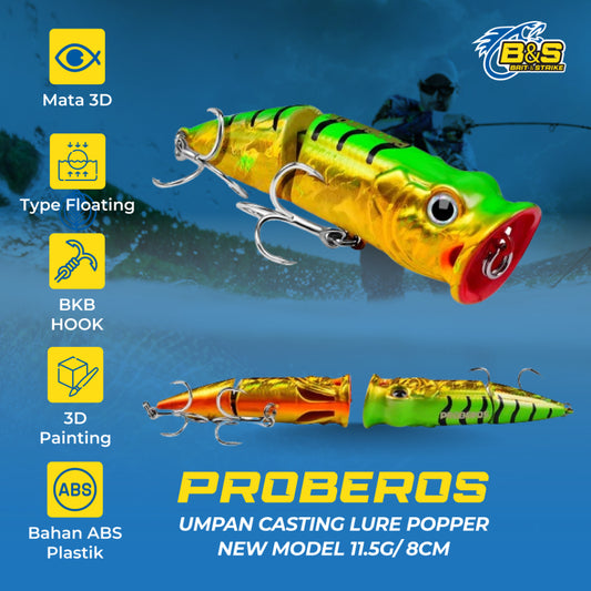 PROBEROS lure Popper 11.5g/8cm umpan casting Lure Popper New Model LP150