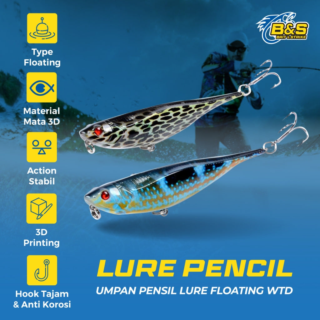 Umpan Pancing Pencil WTD 9.9cm / 9.9g Umpan Pensil Lure Floating Terbaru MN080