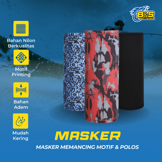 Masker Memancing LureKiller Motif dan Polos Nylon MM02