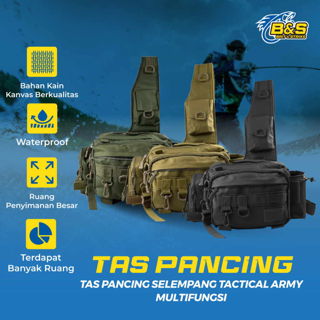 Tas Pancing Selempang Tactical ARMY Multifungsi Fishing Bag Outdoors Tas Pria TP004