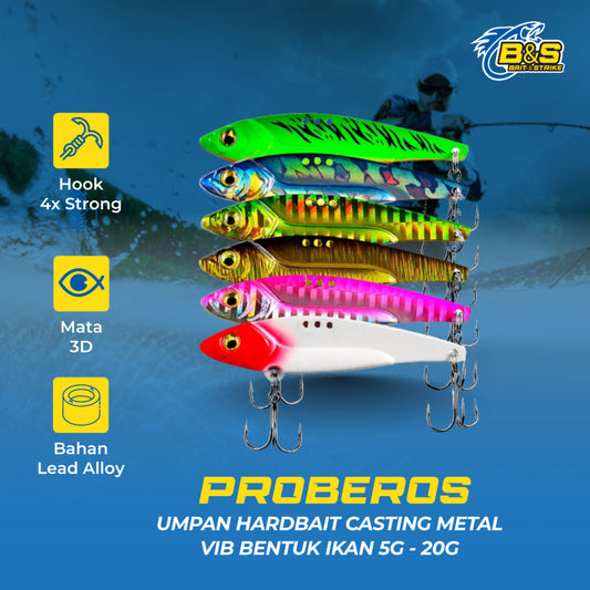 PROBEROS Umpan Casting metal VIB 5g/7g/12g/17g/20g lure Hardbait bentuk ikan MJ107