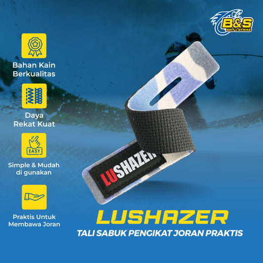 Lushazer tali sabuk pengikat joran praktis menempel kuat SJ001
