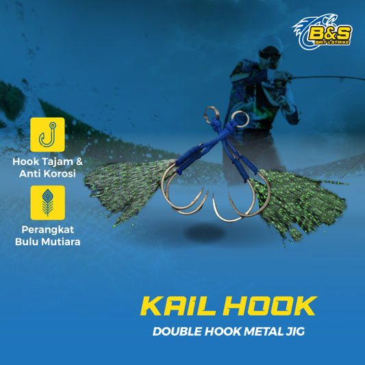 Lurekiller double hook tajam dan kuat untuk metal jig 1pack isi 2 pasang asissten hook jigbait HJ018