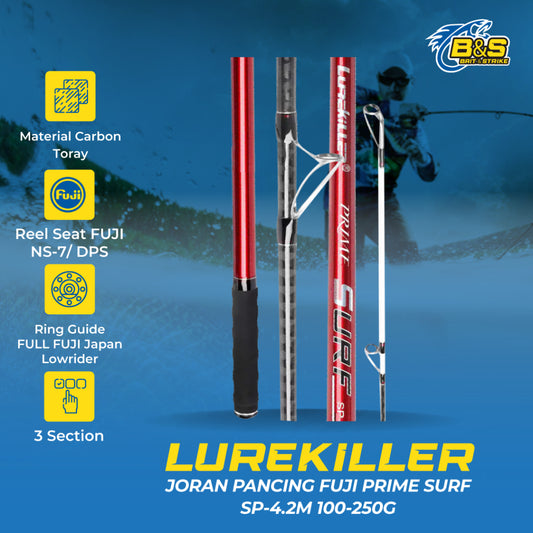 Joran Pancing FUJI Lurekiller Prime Surf SP-4.2M 100-250g joran surf_Night Light Solid Core JP031