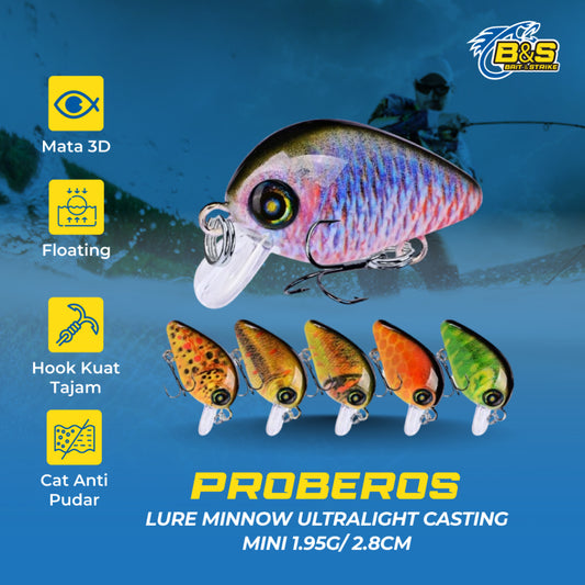 Proberos Lure minnow mini 1.95g / 2.8cm Umpan Ultralight Casting MN122