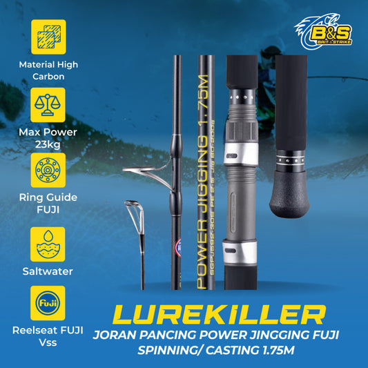 Lurekiller Joran Pancing POWER JIGGING 1.75M FUJI PE 2-5 Jig 80-200G Spinning/Casting JP004