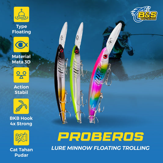 PROBEROS Lure minnow Floating 12g/15cm Umpan mancing casting / trolling  MN062