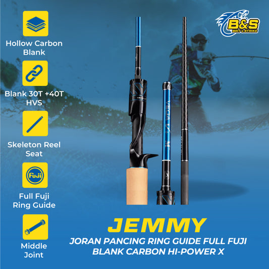 JEMMY JORAN PANCING RING GUIDE FULL FUJI BLANK CARBON HI-POWER X JP152