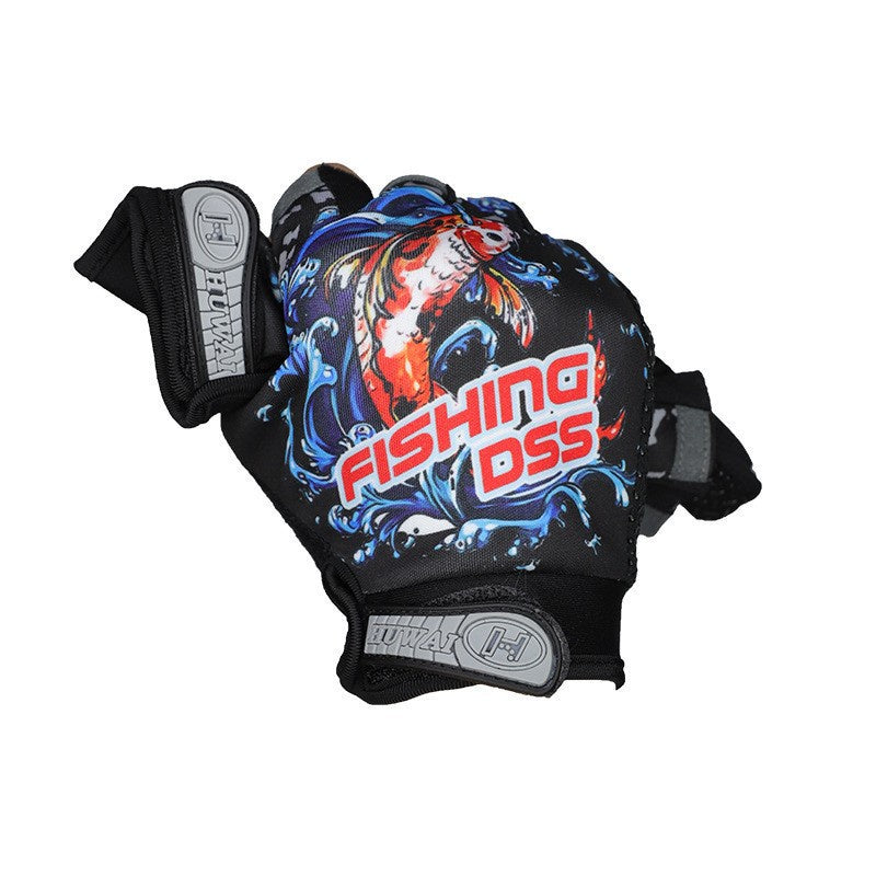 Sarung Tangan Memancing Pancing Jigging Casing Terbuka Jari Non-Slip ST001