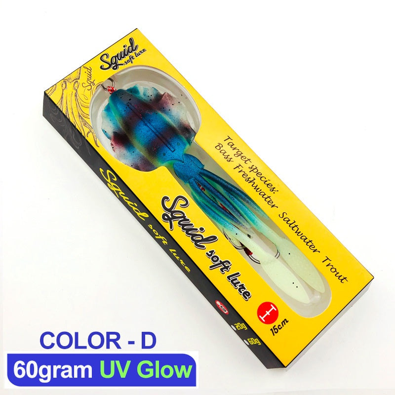 LureKiller Umpan Pancing Squid Hook Lembut Bercahaya Gurita Bionic 60G UP002