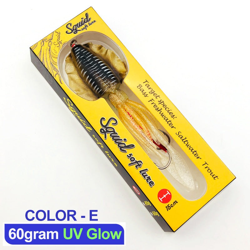 LureKiller Umpan Pancing Squid Hook Lembut Bercahaya Gurita Bionic 60G UP002