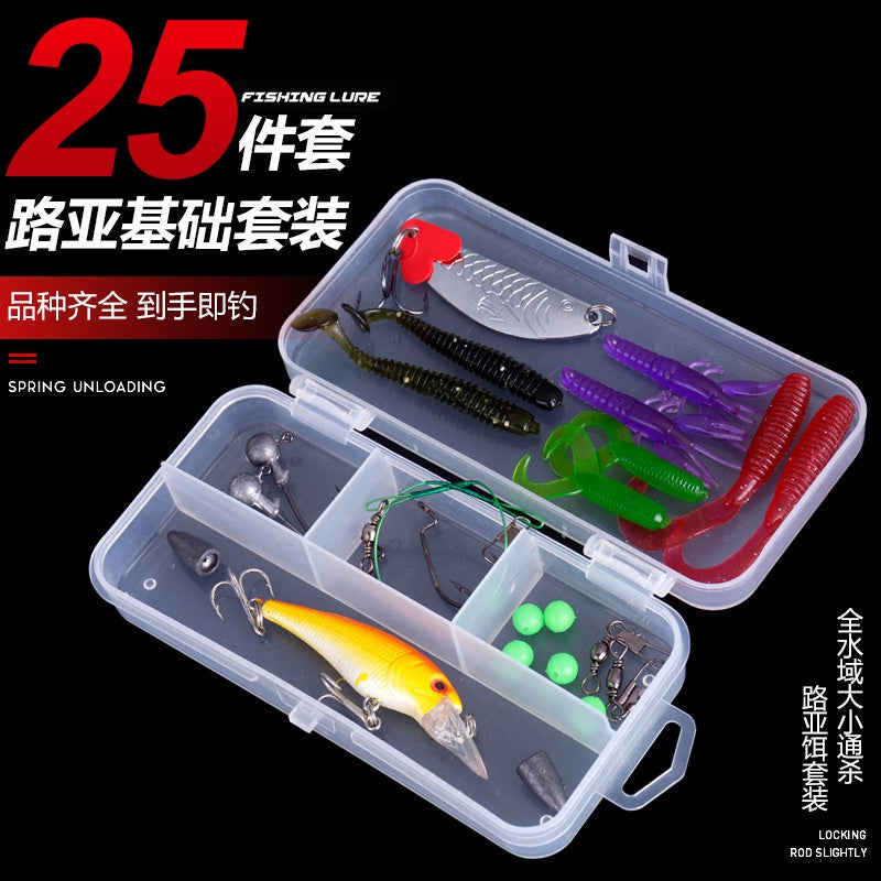 Lurekiller Set Box Umpan paket lengkap Minnow+Spoon+Softlure+Jighead+Soft frog DLL umpan casting komplit MN015